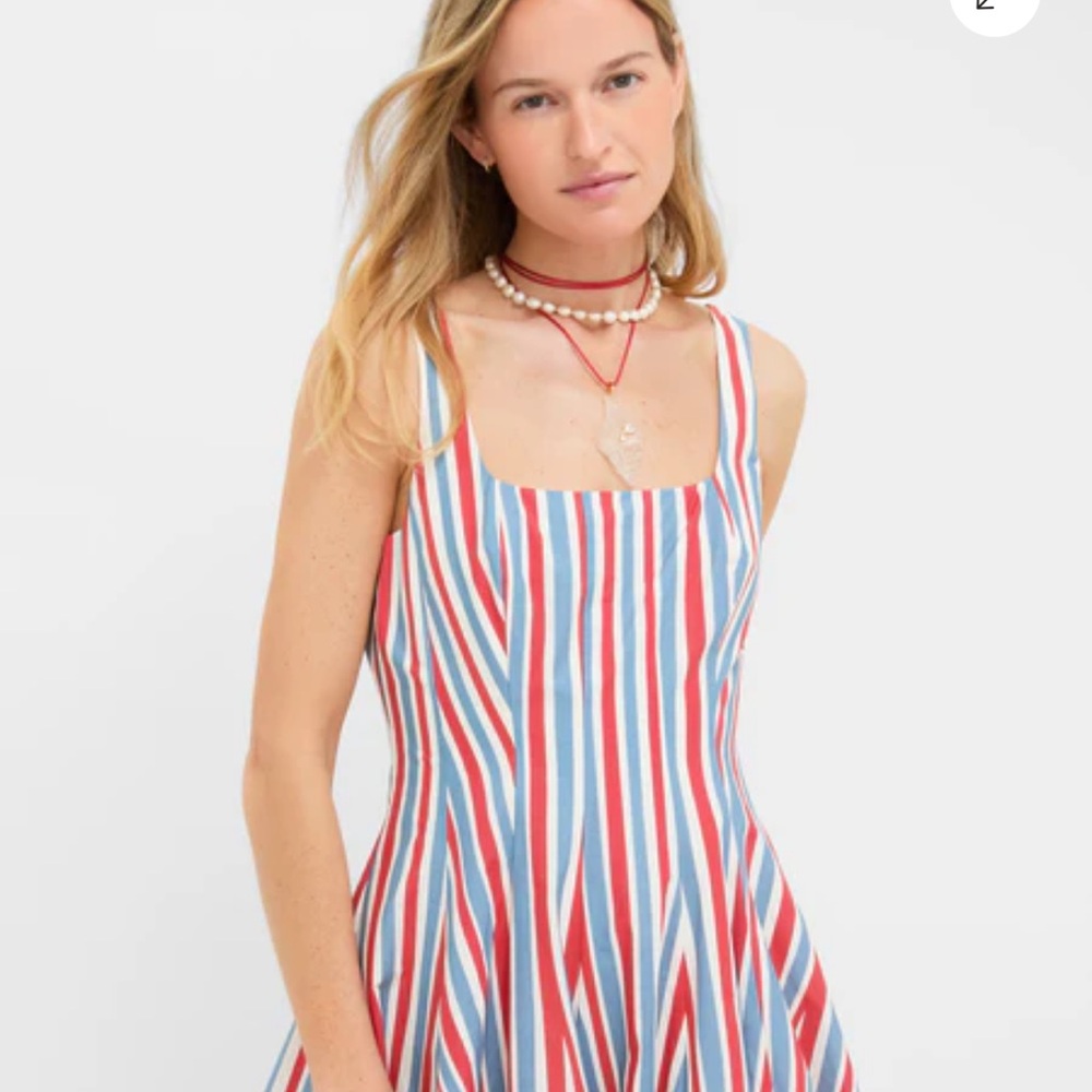 Tuckernuck Red and Blue Striped Midi Dress